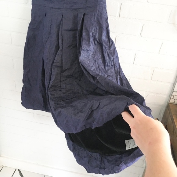 Sarah Pacini Midi Dress Asymmetrical Iridescent Navy blue Hanky Hem Dark Fairy S - Picture 6 of 14